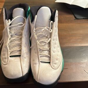 White and Teal Sneakers